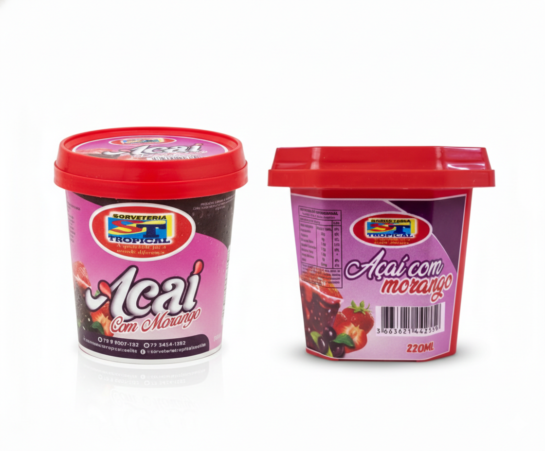 Pote Açaí Creme Morango