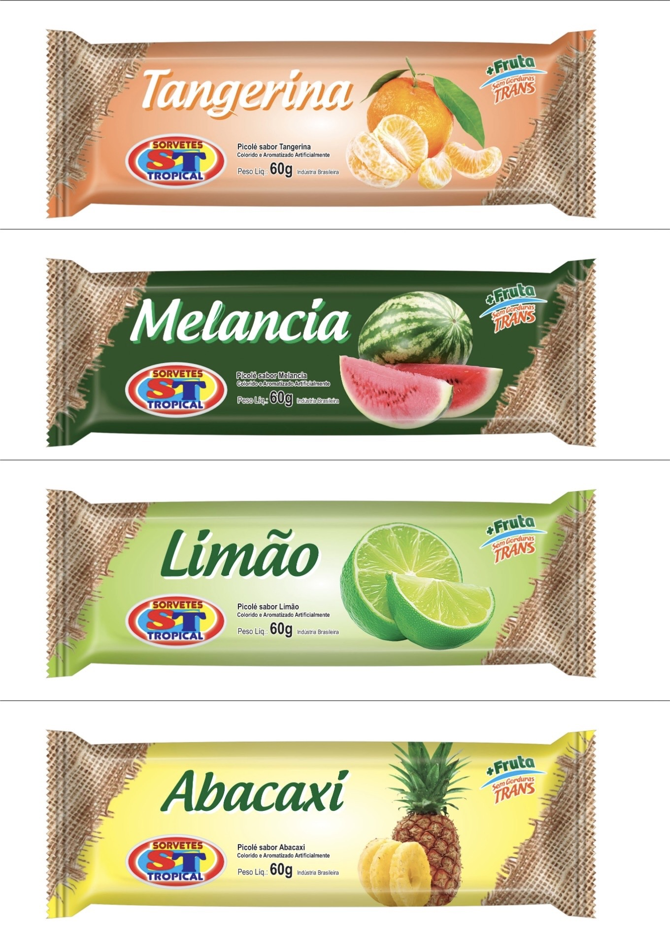 Picolés Frutas